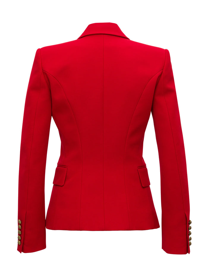 Six Button Red Blazer Virgin Wool Blazers