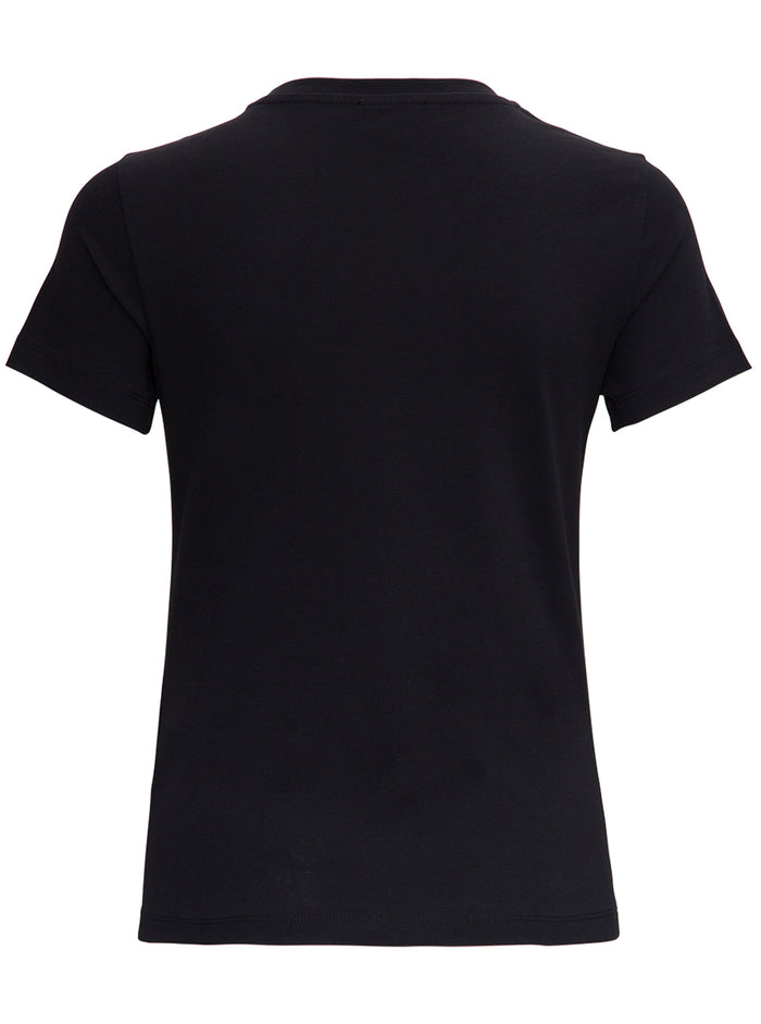 Cotton T-Shirt With Tiger Patch Black Tshirts And Polo Shirts