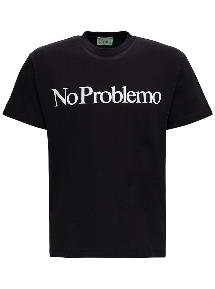 Black Cotton T-Shirt With Print Tshirts And Polo Shirts