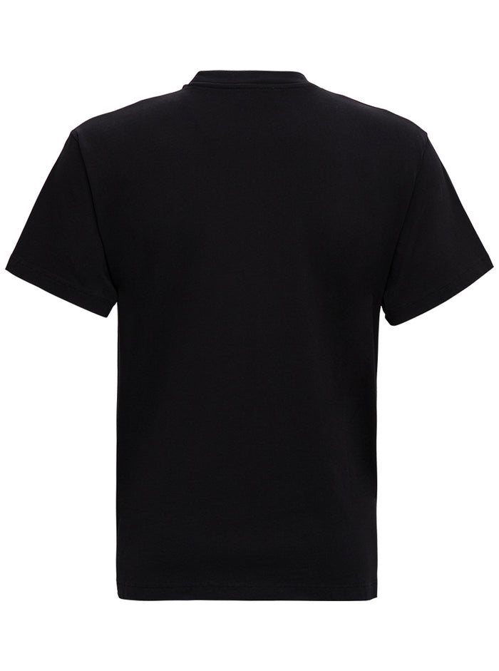 Black Cotton T-Shirt With Print Tshirts And Polo Shirts