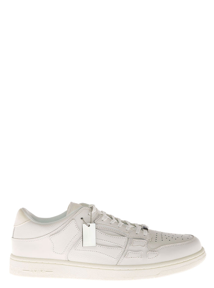 Skel Top Low White Leather Sneakers