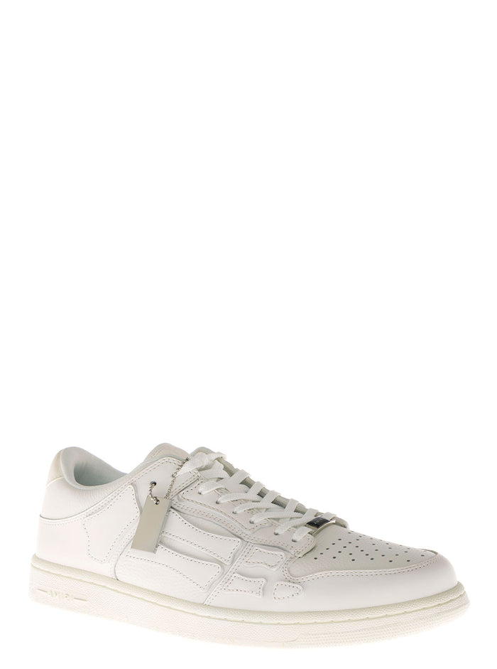 Skel Top Low White Leather Sneakers