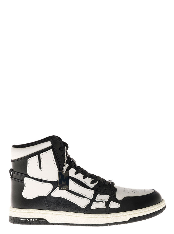 Skel High Top Smooth And Grainy Leather Sneakers Black Calf