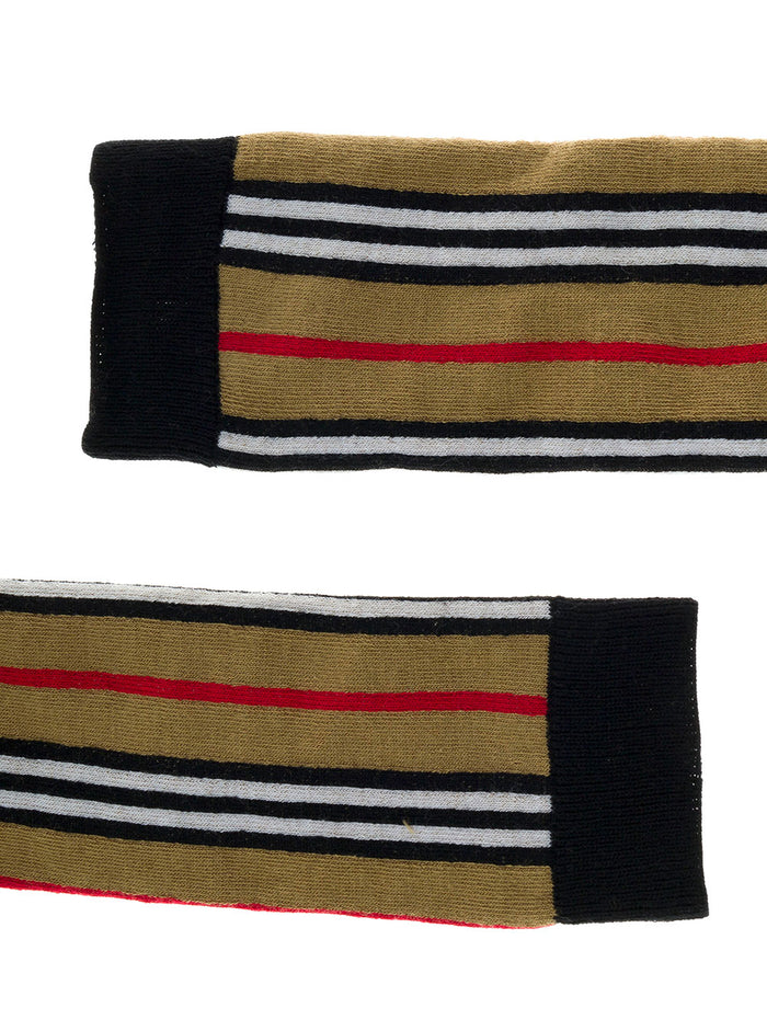 Icon Stripe Cotton Socks Beige Underwear