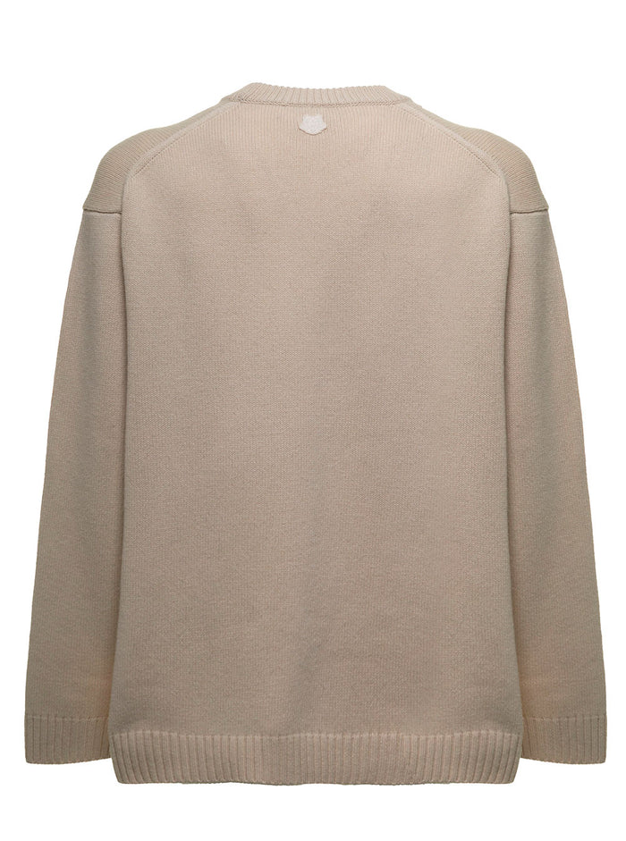 K-Tiger Wool Reversible Pullover Beige Jersey