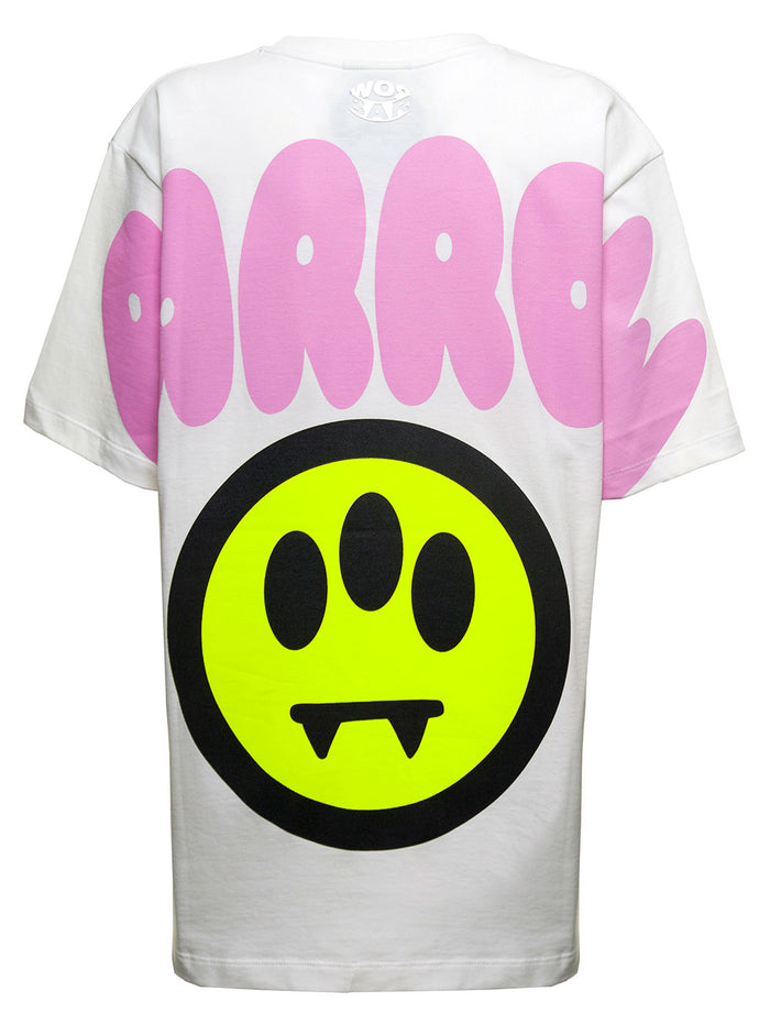White Cotton T-Shirt With Logo Print Tshirts And Polo Shirts