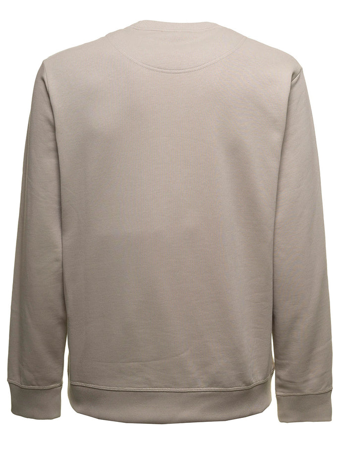 Beige Cotton Sweatshirt With Logo Sweatshirts