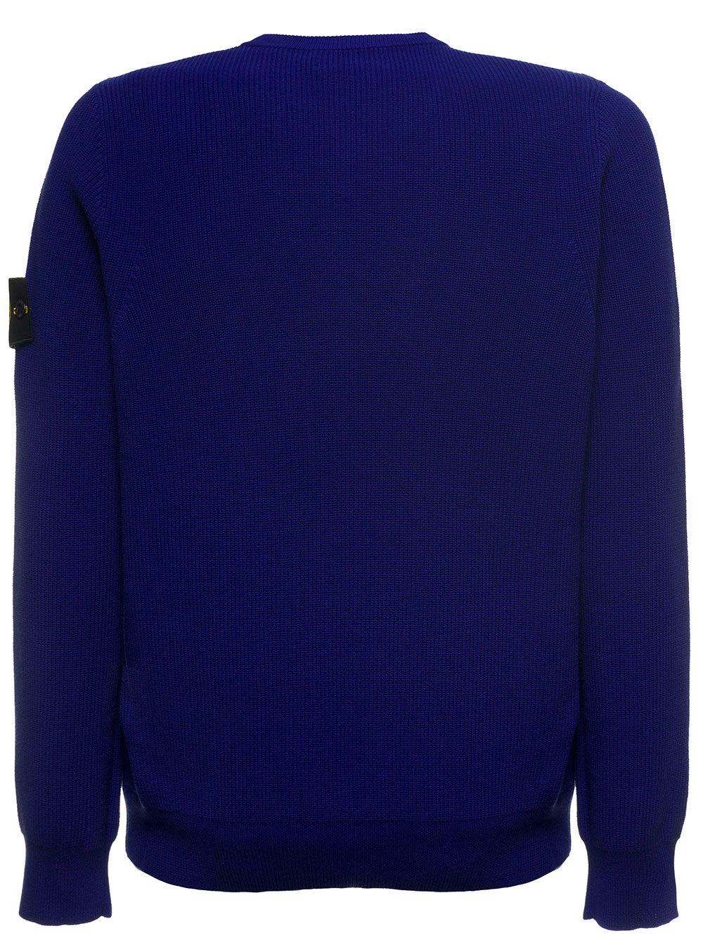 Blue Cotton Sweater With Logo Patch Blu Jersey