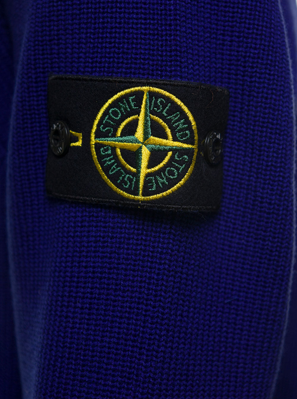 Blue Cotton Sweater With Logo Patch Blu Jersey