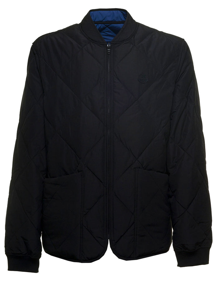 Reversible Quilted Nylon Jacket Black Polyester