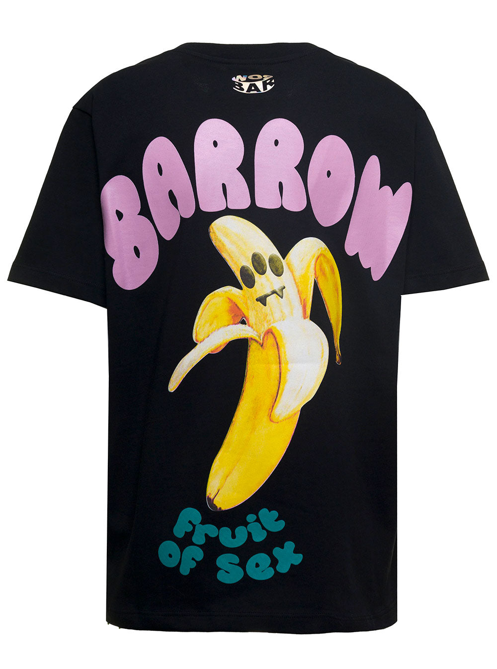 Jersey T-Shirt With Multicolor Prints Black Cotton Tshirts And Polo Shirts