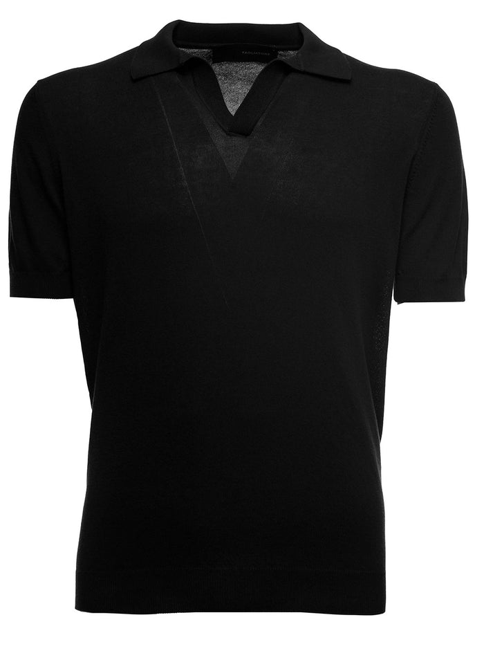 Black Cotton Polo Shirt Silk Tshirts And
