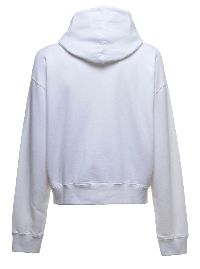 Monnalisa White Jersey Hoodie Cotton Sweatshirts