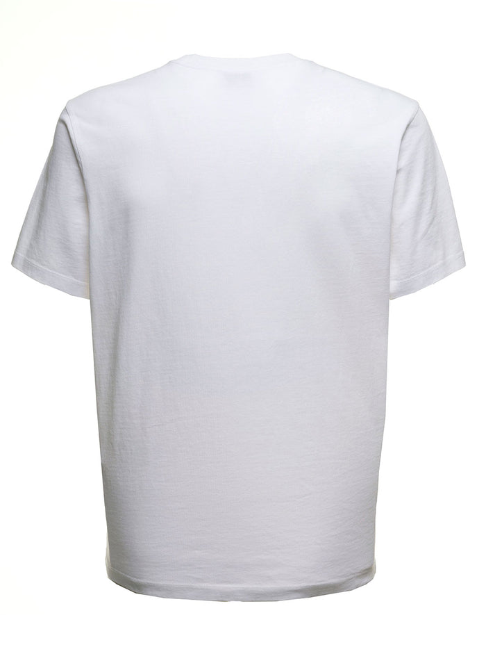 White Cotton T-Shirt With Tiger Logo Tshirts And Polo Shirts