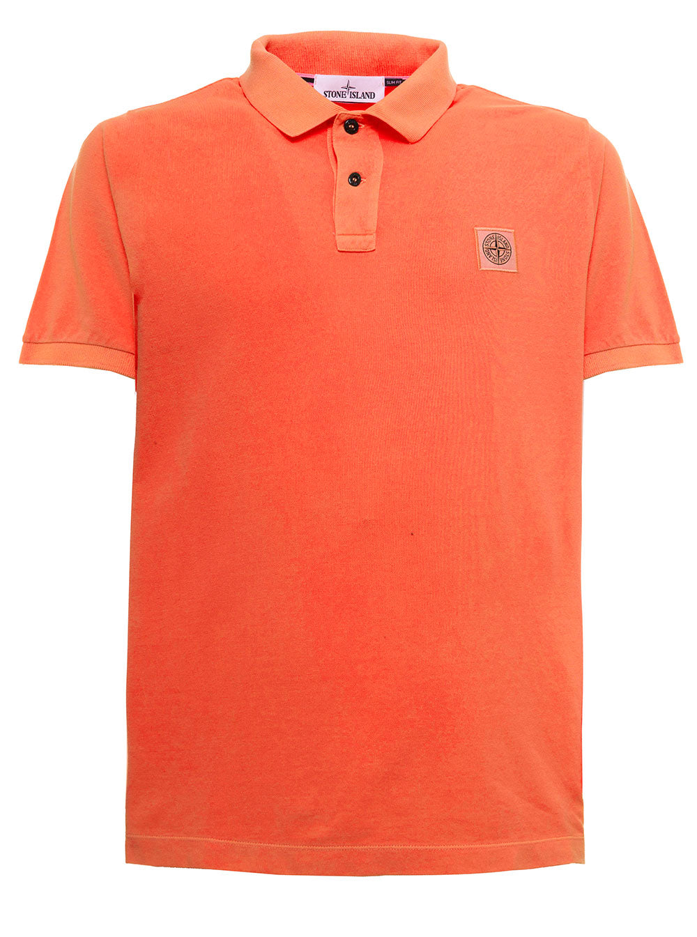 Orange Washed Cotton Polo Shirt With Logo Tshirts And