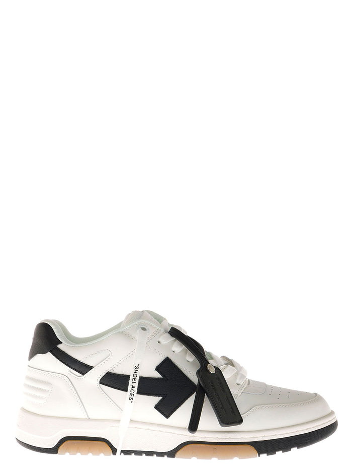 Out Of Office Fabric And Leather Sneakers White Calf