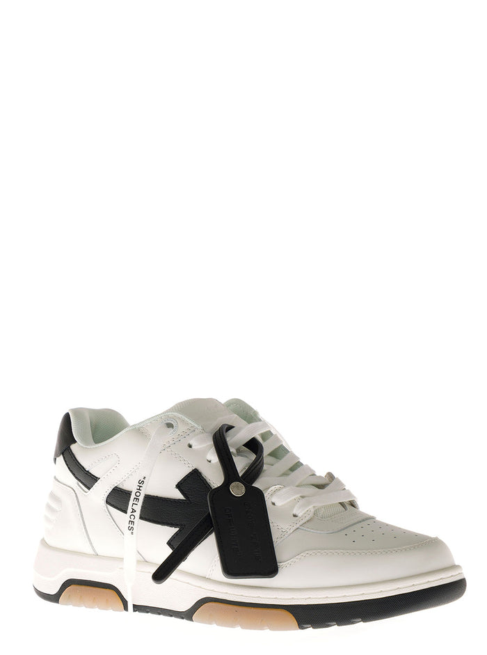 Out Of Office Fabric And Leather Sneakers White Calf