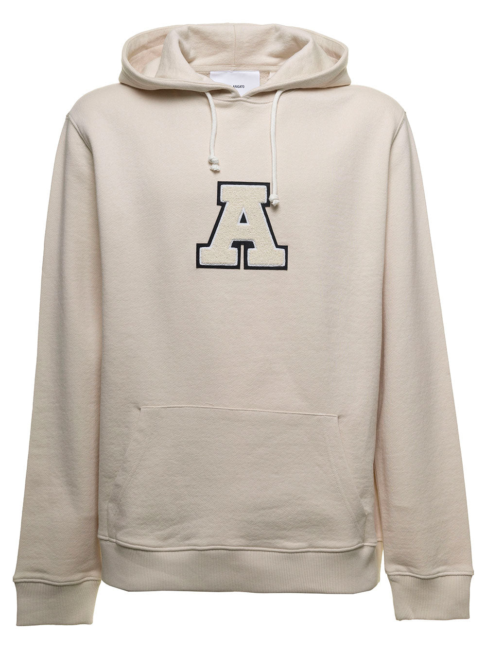 Organic Cotton Hoodie With Logo Beige Sweatshirts