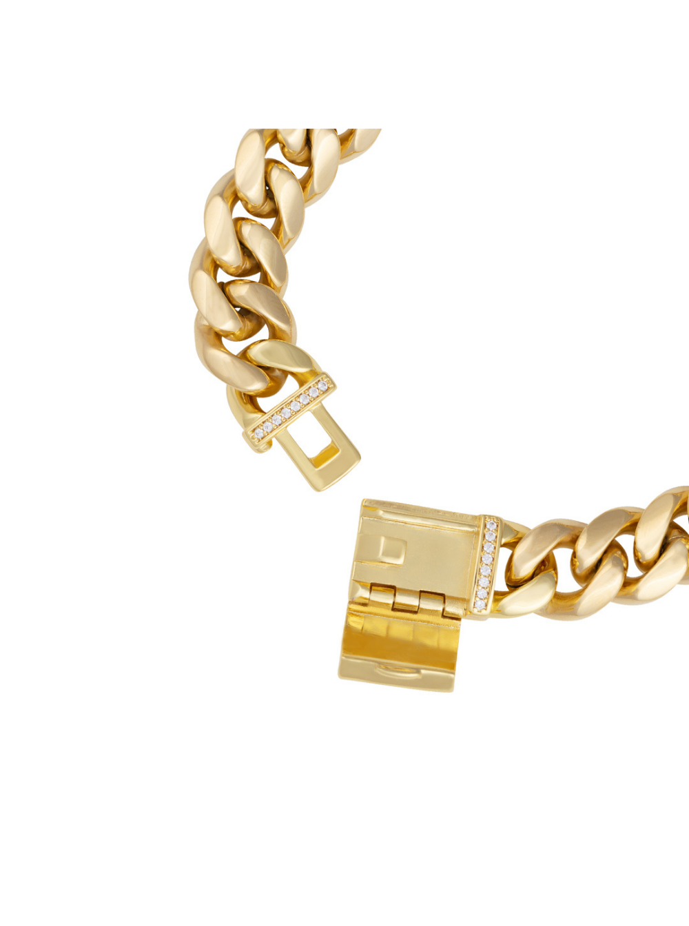 Cuban Gold Plated Steel Yellow Bracelet Metallic
