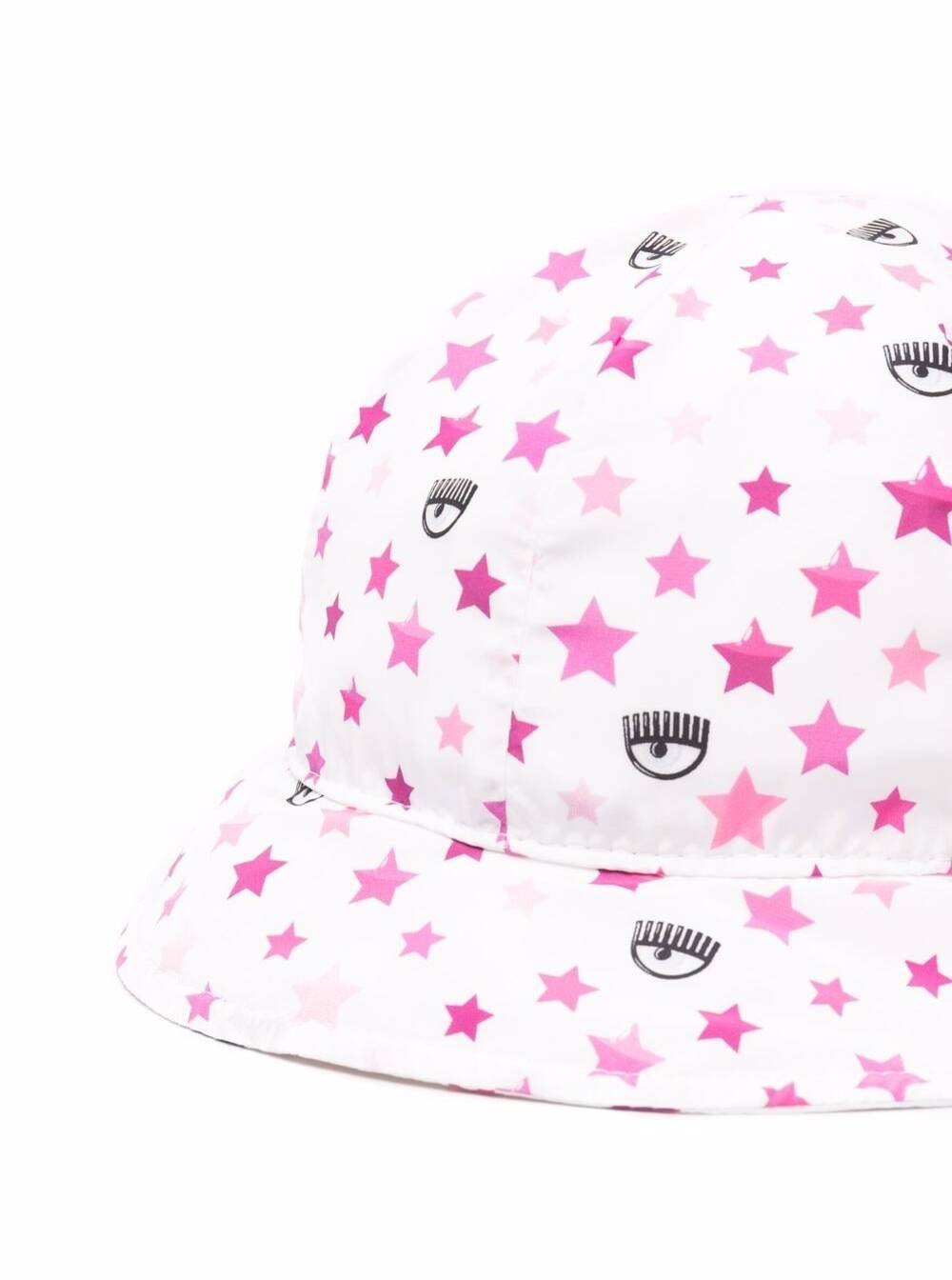 White Nylon Cap With Stars Print Polyester Hats And Gloves