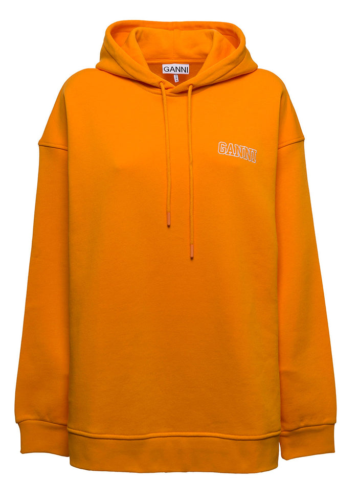Isoli Software Organic Jersey Sweatshir With Logo Orange Cotton Sweatshirts