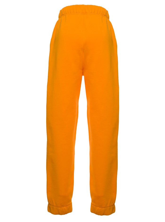 Isoli Software Orange Jersey Jogger With Logo Organic Cotton Trousers