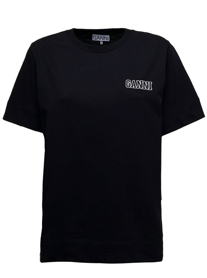 Black Thin Software Jersey T-Shirt With Logo Print Recycled Cot Poly Tshirts And Polo Shirts