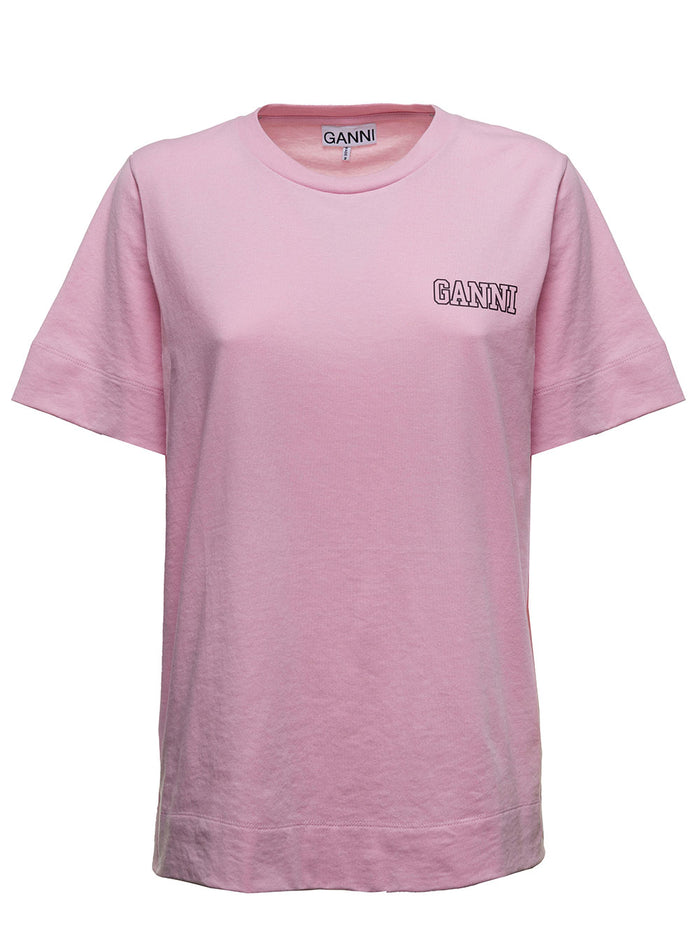Pink Thin Software Jersey T-Shirt With Logo Print Tshirts And Polo Shirts
