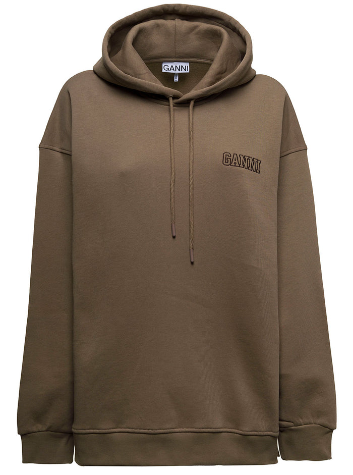 Beige Software Isoli Organic Jersey Sweatshirt With Logo Brown Cotton Sweatshirts
