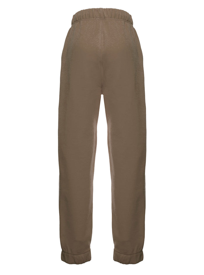 Software Isoli Beige Jersey Jogger With Logo Organic Cotton Trousers