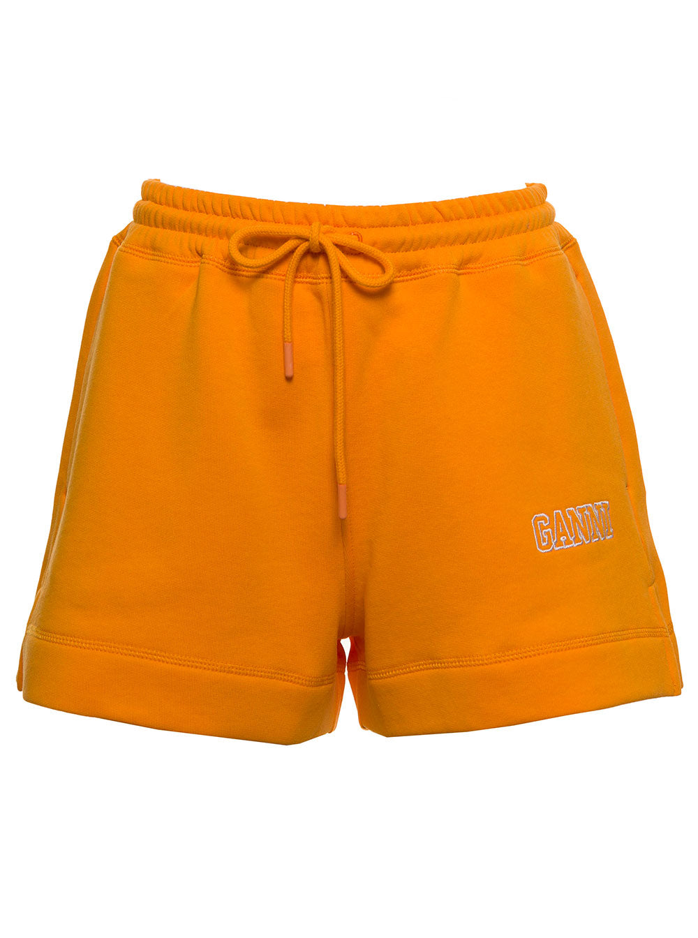 Isoli Software Orange Jersey Shorts With Logo Organic Cotton And Bermuda