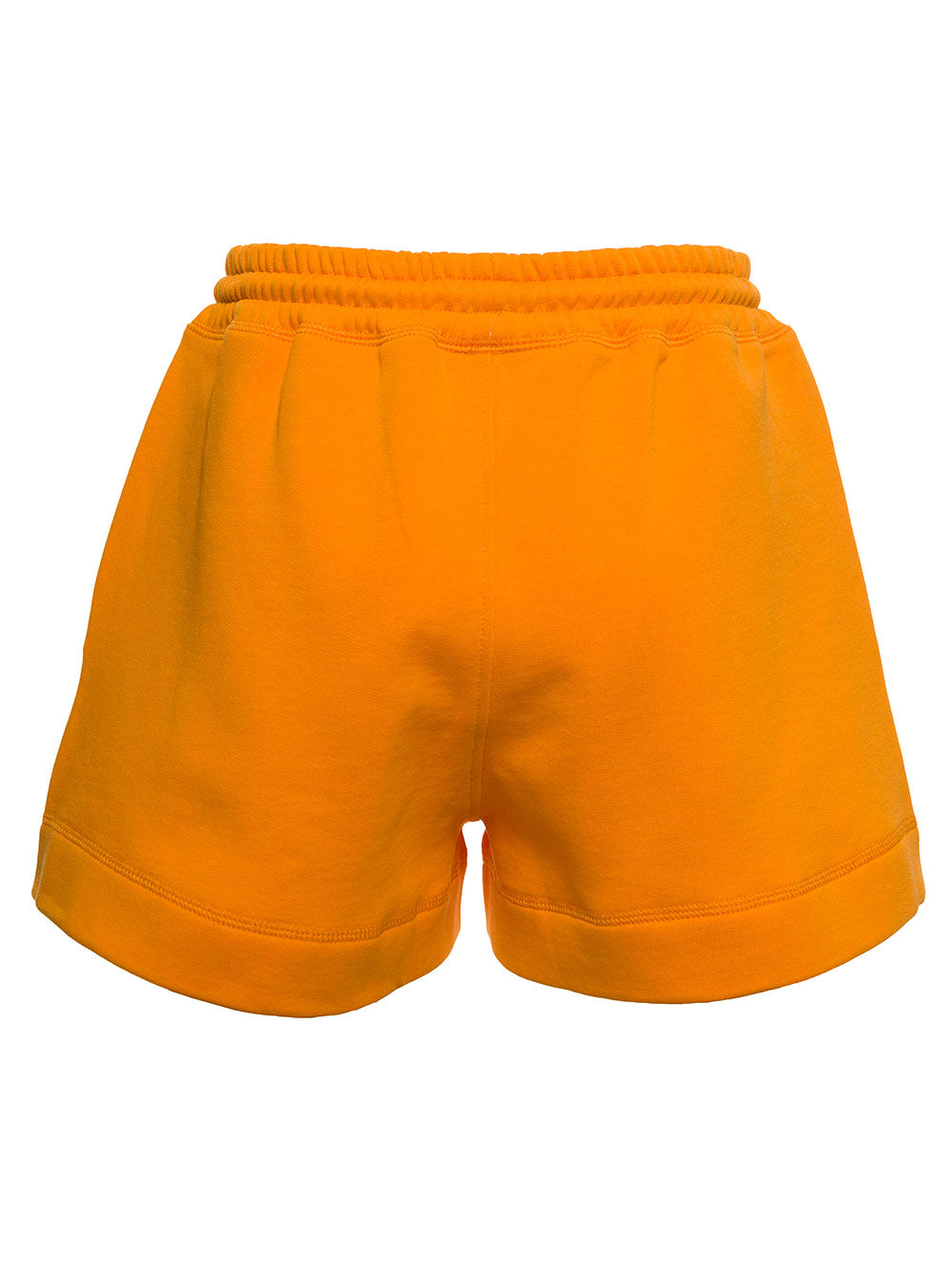 Isoli Software Orange Jersey Shorts With Logo Organic Cotton And Bermuda