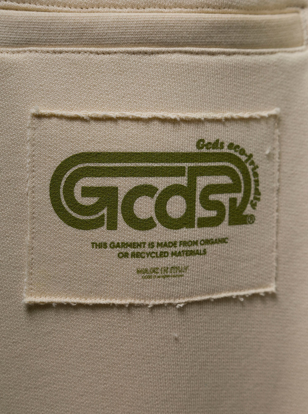Beige Cotton Bermuda With Logo Print White Shorts And