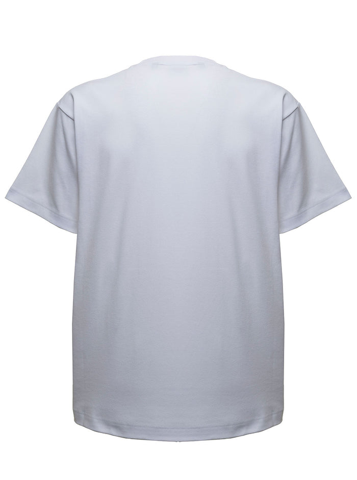 White Cotton T-Shirt With Logo Print Tshirts And Polo Shirts