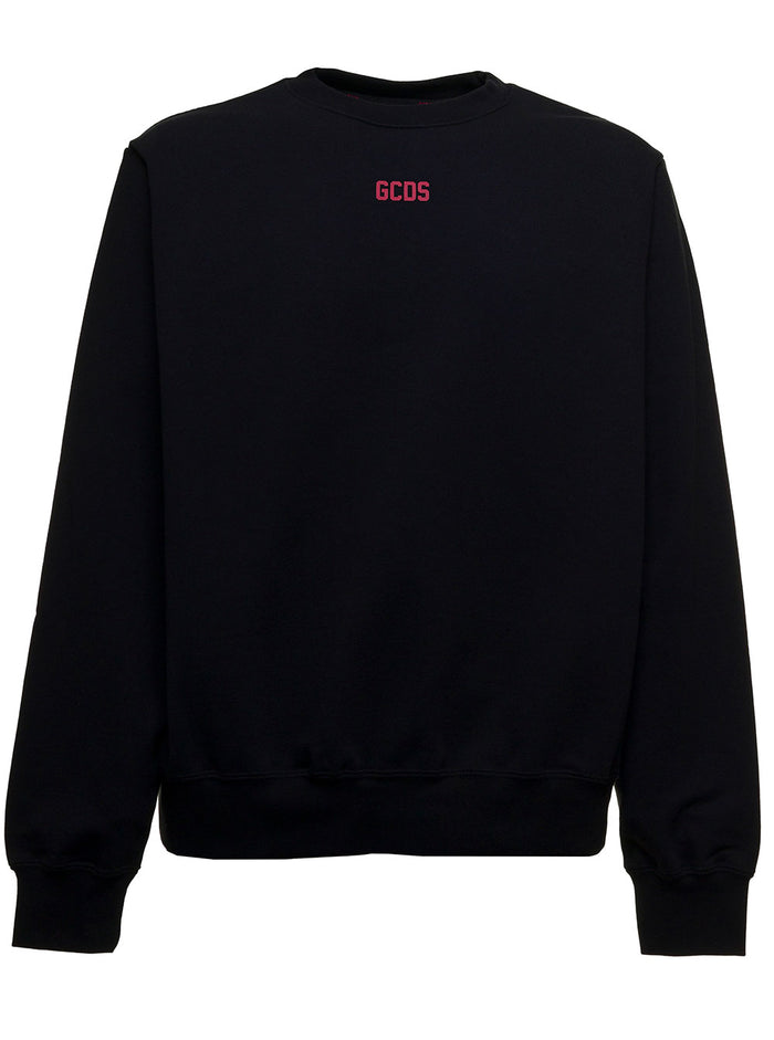 Black Cotton Sweatshirt With Logo Sweatshirts