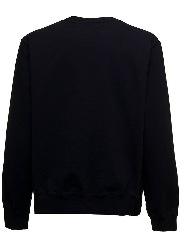 Black Cotton Sweatshirt With Logo Sweatshirts