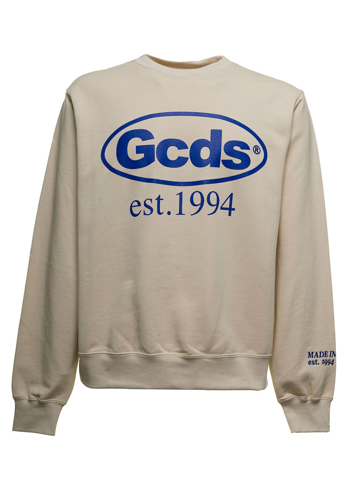 Cotton Sweatshirt With Logo Print White Sweatshirts