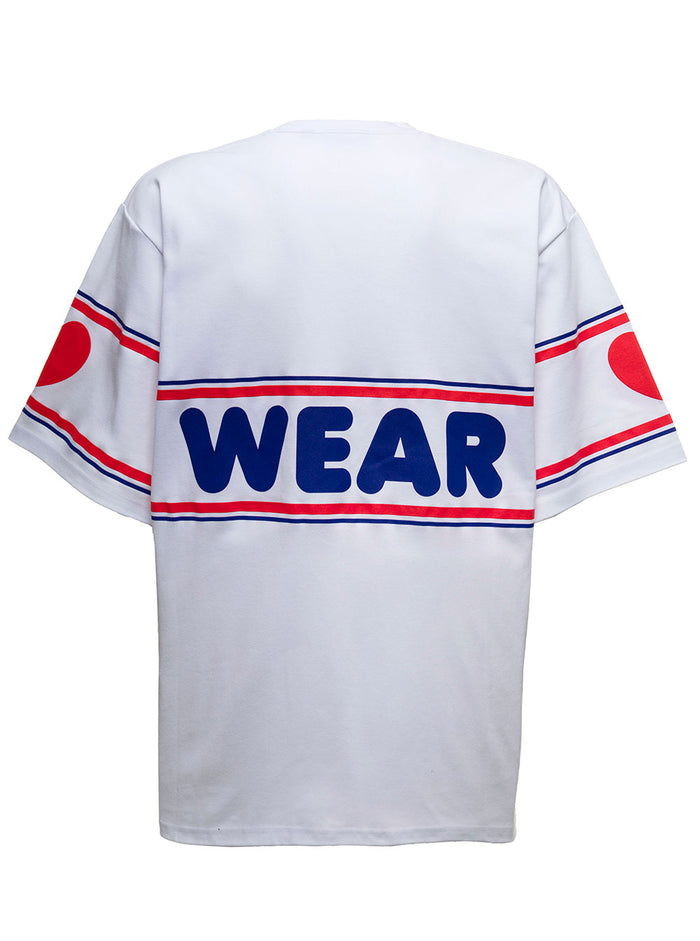 Cute Tape Cotton T-Shirt With Logo Print White Tshirts And Polo Shirts