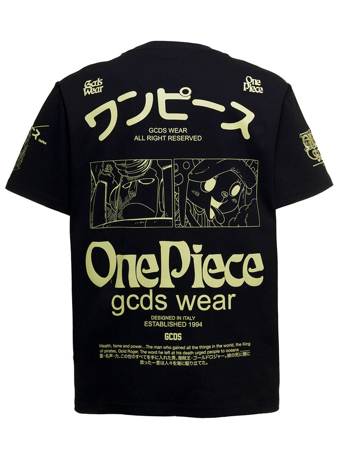 Black Cotton T-Shirt With Print Tshirts And Polo Shirts