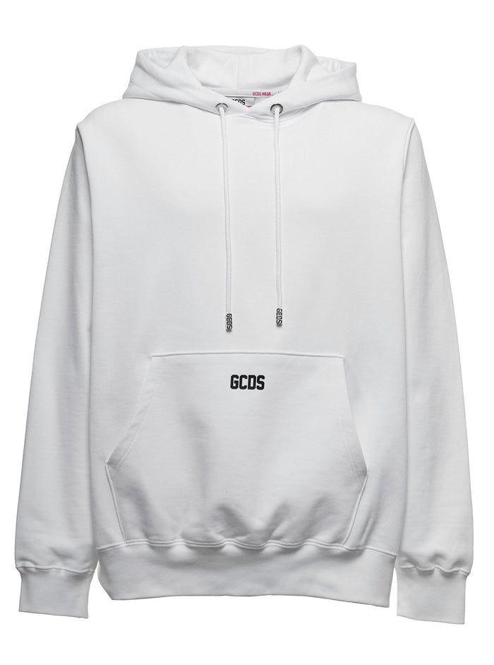 White Cotton Hoodie With Logo Print Sweatshirts