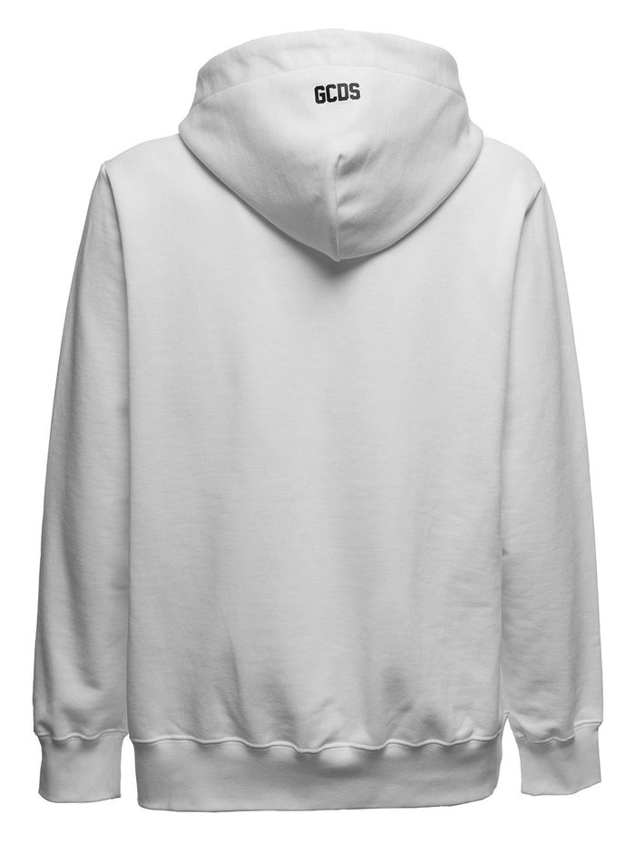 White Cotton Hoodie With Logo Print Sweatshirts