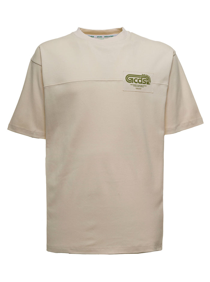 Cotton T-Shirt With Logo Print White Tshirts And Polo Shirts