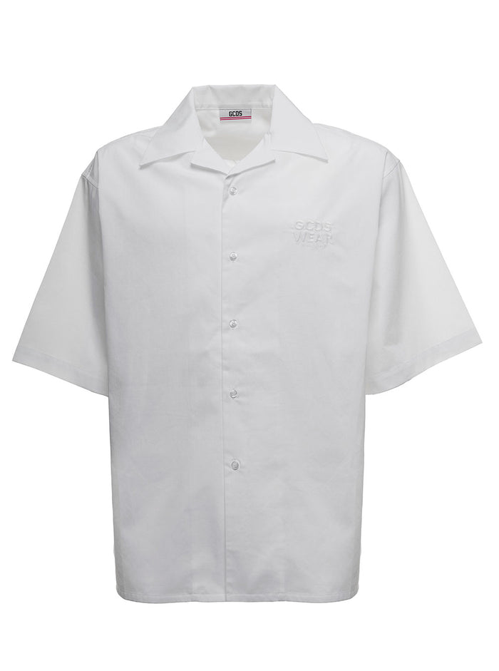 White Andy Cotton Shirt With Logo Bamboo And Blouses