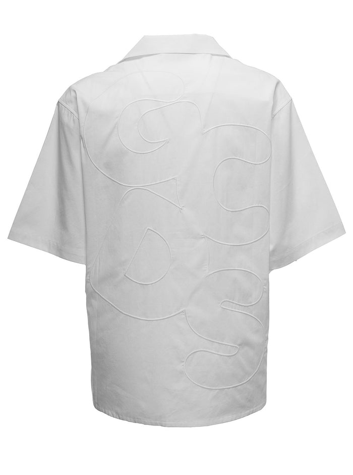 White Andy Cotton Shirt With Logo Bamboo And Blouses