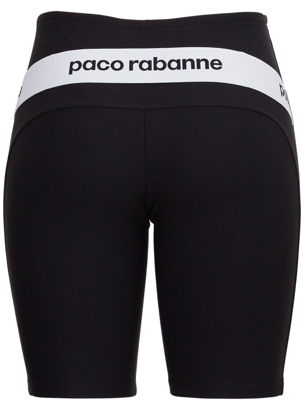 Viscose Blend Cyclists Shorts With Logo Band Black Polyamide Elastane And Bermuda