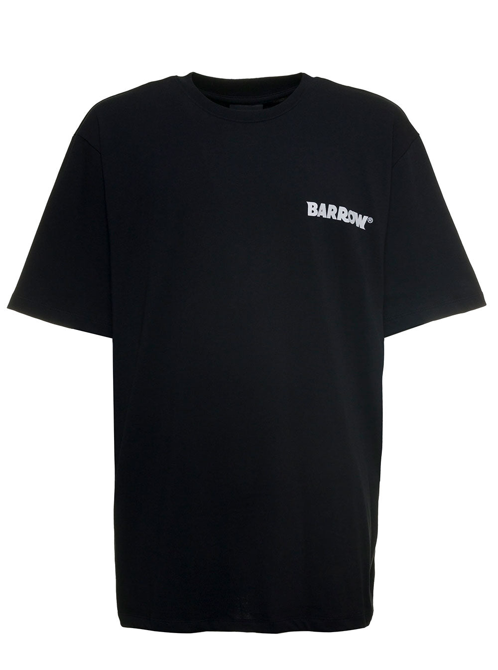 Black Jersey T-Shirt With Logo Print Cotton Tshirts And Polo Shirts