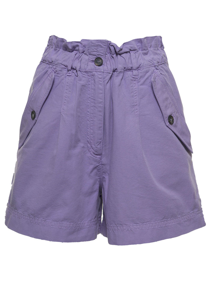 Lilac Denim Shorts Violet Cotton And Bermuda