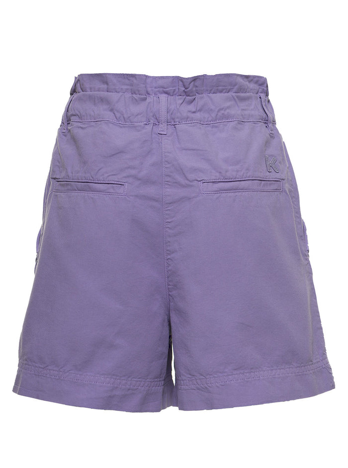 Lilac Denim Shorts Violet Cotton And Bermuda