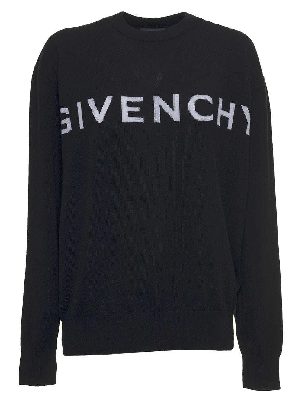 Black Cashmere Sweater With Logo Jersey