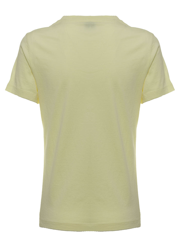 Yellow Cotton T-Shirt With Tiger Logo Tshirts And Polo Shirts